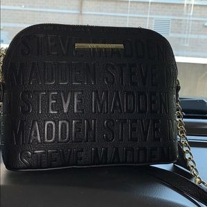 Black with gold detail Logo crossbody bag